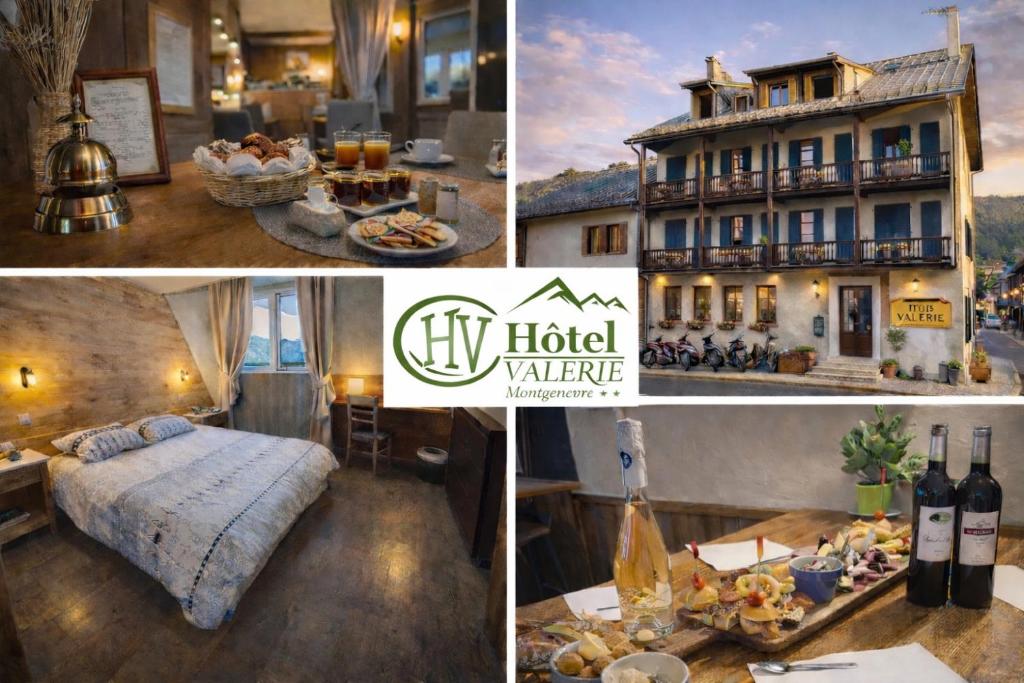 a collage of photos of a hotel and a house at Hotel Valérie in Montgenèvre