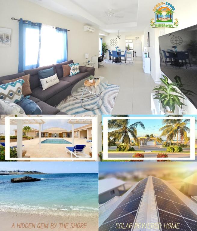a collage of photos of a living room and a house at Sunny-Shore Hideaway in Lucea
