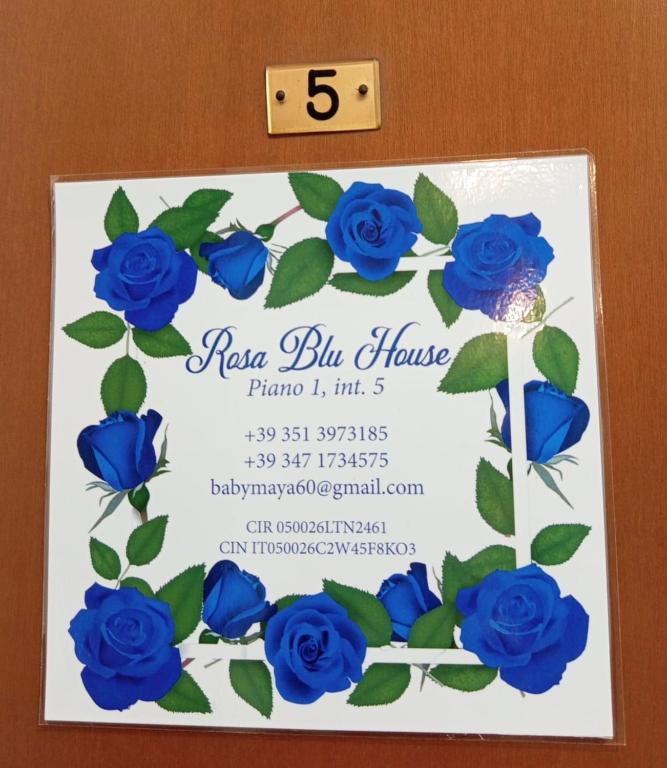 a invitation to a blue wedding with blue roses at ROSA BLU House Ospedale Cisanello Pisa in Pisa