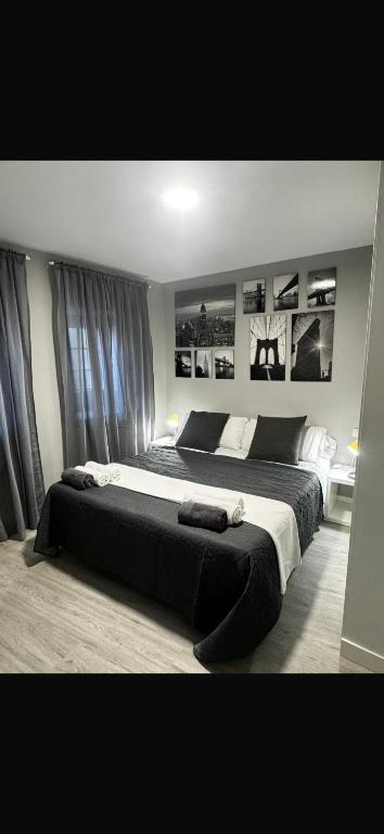 a bedroom with a large bed in a room at PASEO CASCO ANTIGUo in Lugo