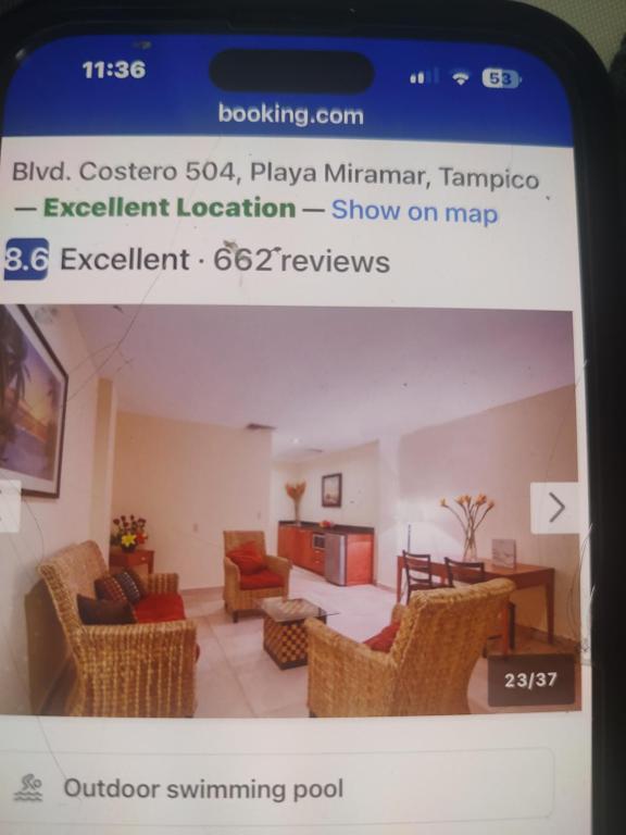a screenshot of a room with a living room at Arenas del mar in Monterrey