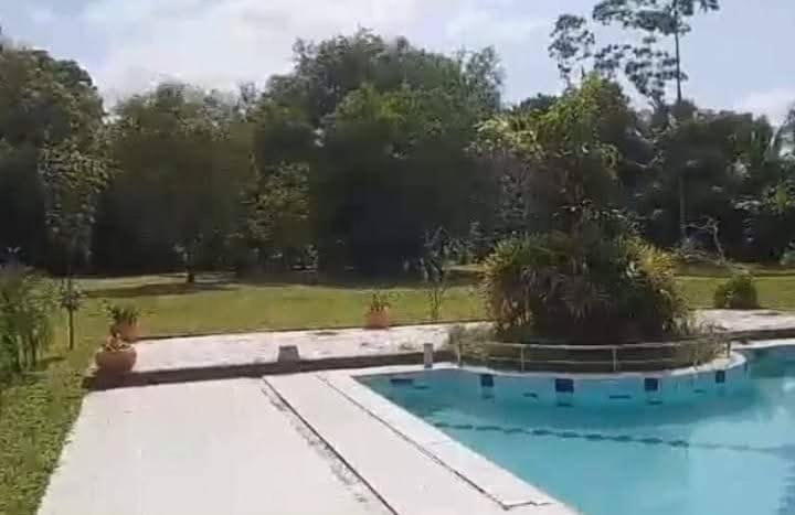 an image of a swimming pool in a yard at Benthota grand villa in Nakandalagoda