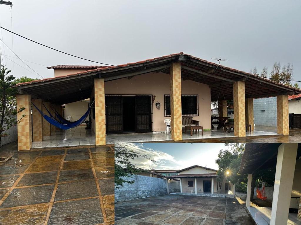 a house before and after being remodeled at Casas de Praia do Coqueiro com AR e varandas in Luis Correia