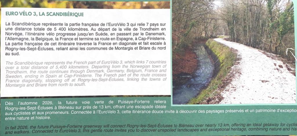 a flyer with a picture of a snow covered road at Blanche de Castille in Bléneau