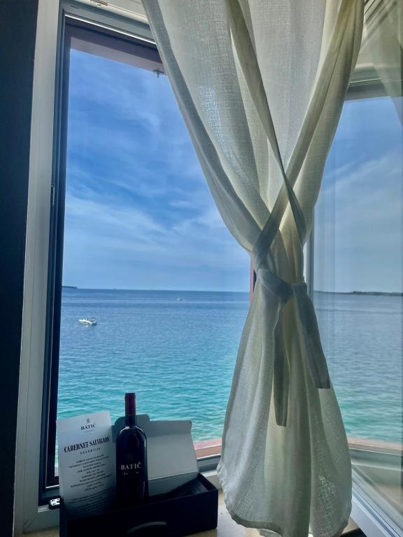 a window with a view of the ocean at Blue Coast Ivo in Piran