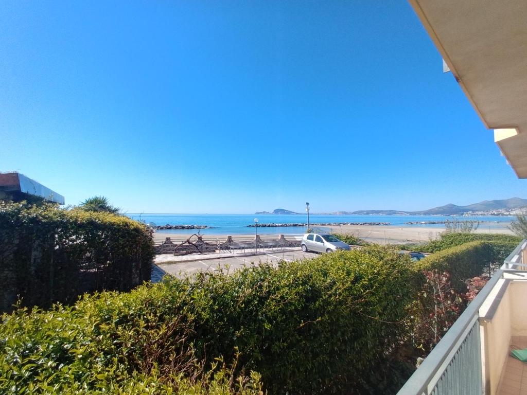 a view of the beach from the balcony of a house at La casa di Franca in Formia