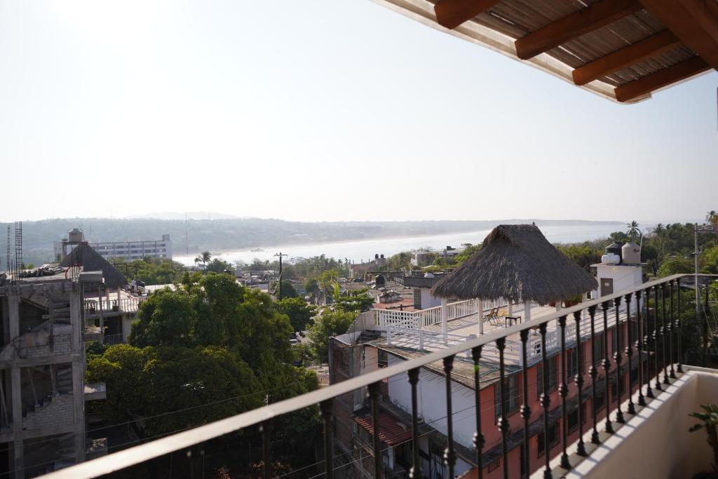 a view from the balcony of a building at The perch in Puerto Escondido