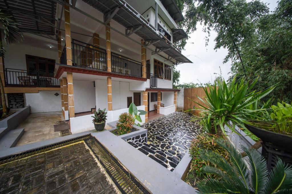 a view of the courtyard of a house at Kahyuna Hotel Bromo in Sukapura