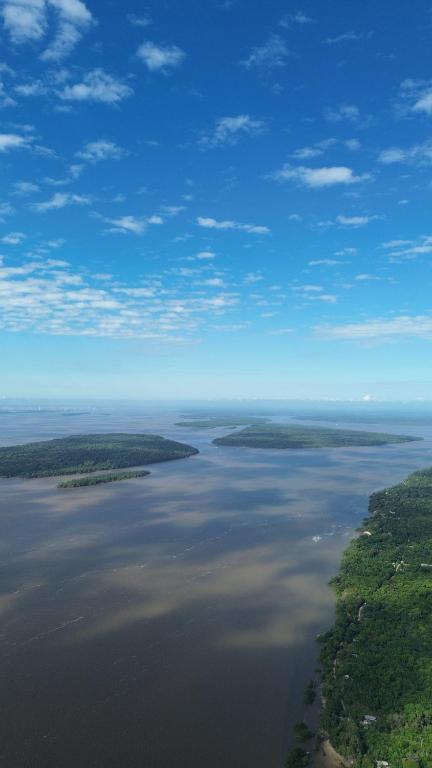 an aerial view of a large body of water at Choupana Olodum in Belém