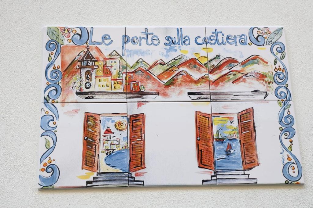 a painting of a picture of a house at Le Porte sulla Costiera in Sant'Egidio del Monte Albino