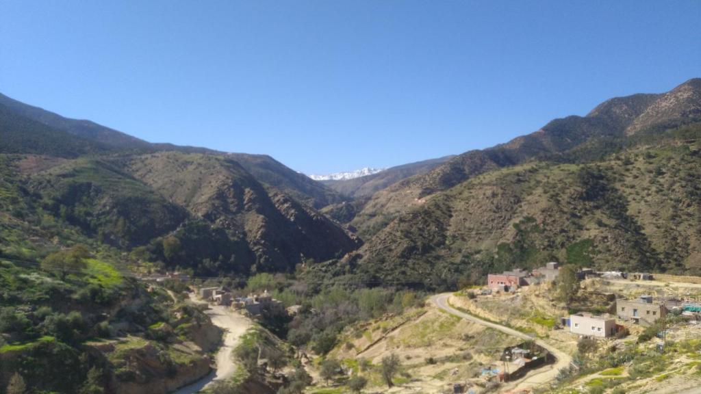 a view of a valley in the mountains at اميزميز in Amizmiz