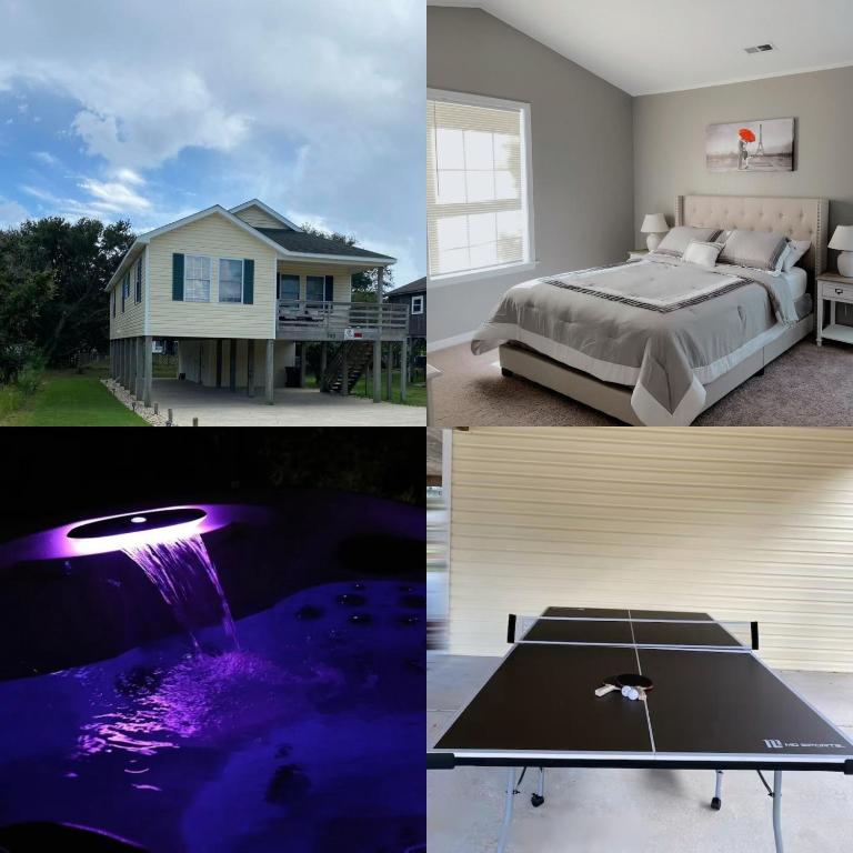 a collage of pictures of a bedroom and a house at __Kristian’s Palace Your Beach Getaway in Kill Devil Hills