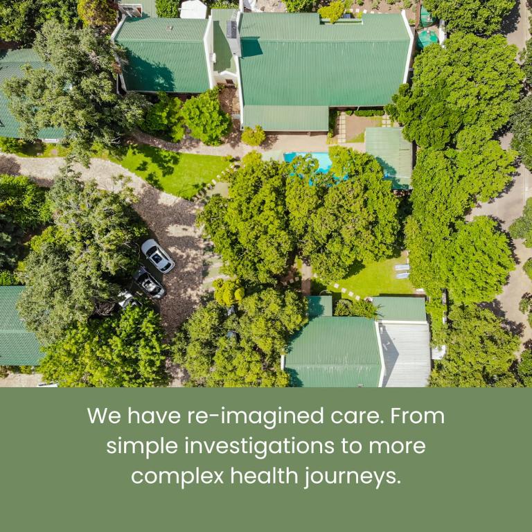 an overhead view of a yard with a house and trees at HOSPITALity Lodges in Johannesburg