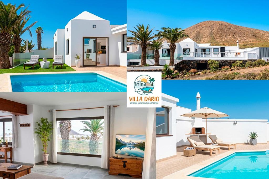 a villa with a swimming pool and a villa at Villa Darío en Nazaret in Nazaret