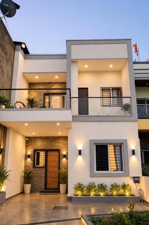 a rendering of a house with a front facade at Todkars Villa in Kolhapur