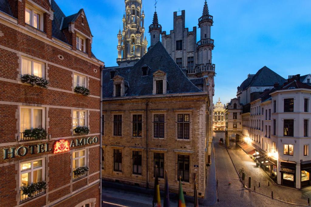 a view of a city street with buildings at Rocco Forte Hotel Amigo in Brussels