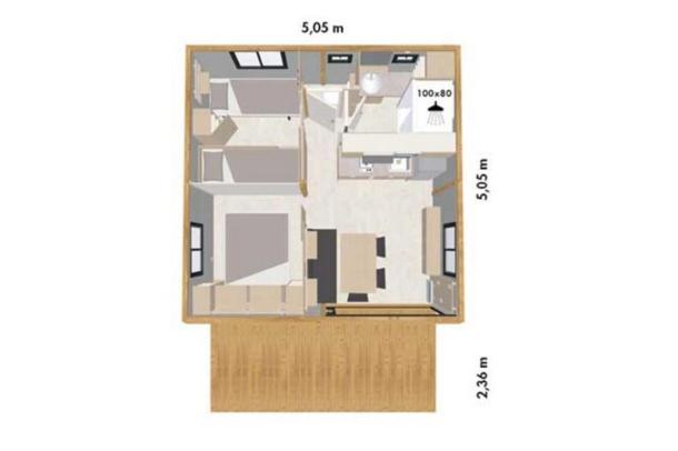 Camping Onlycamp L'Etang des Forges - Chalet Met 2 Slaapkamers