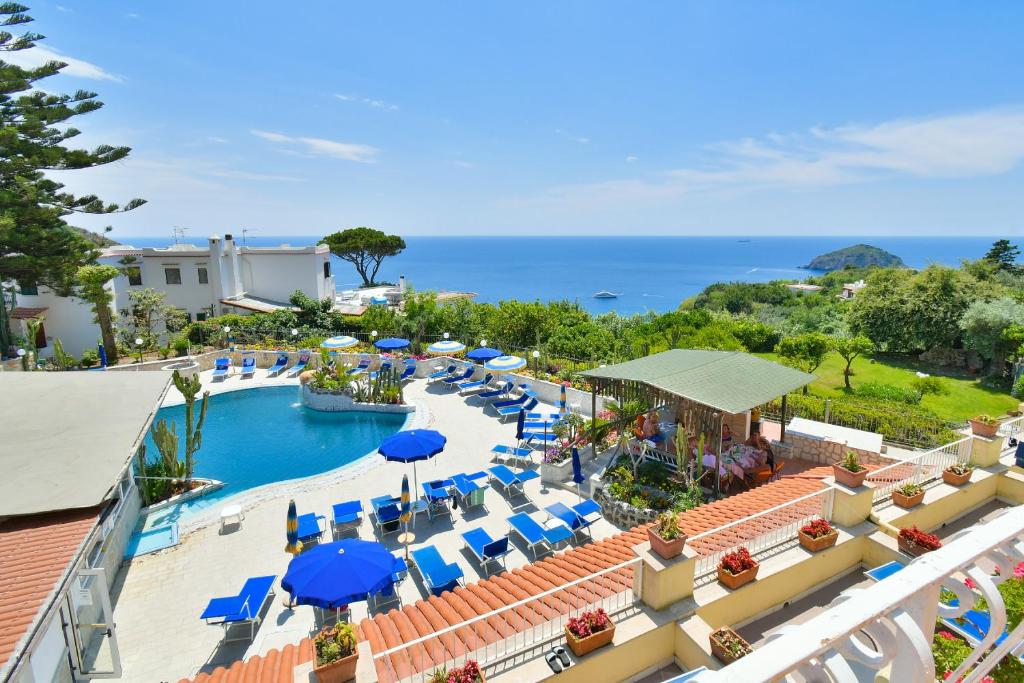 an aerial view of the pool at a resort at Hotel Terme Saint Raphael in Barano d'Ischia