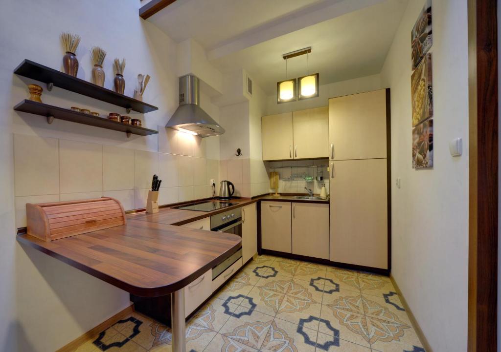 Kuchyňa alebo kuchynka v ubytovaní Klimatyczne Apartamenty Sun Seasons 24 w Szklarskiej Porębie by Noclegi Renters