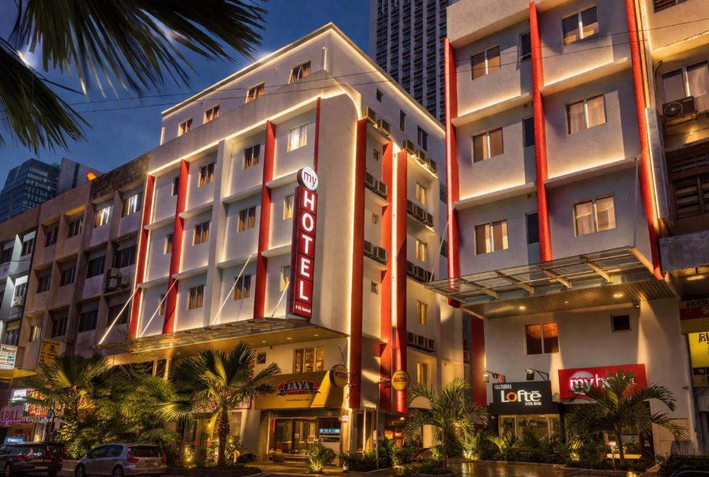 a hotel building with a sign in front of it at My Hotel @ KL Sentral in Kuala Lumpur