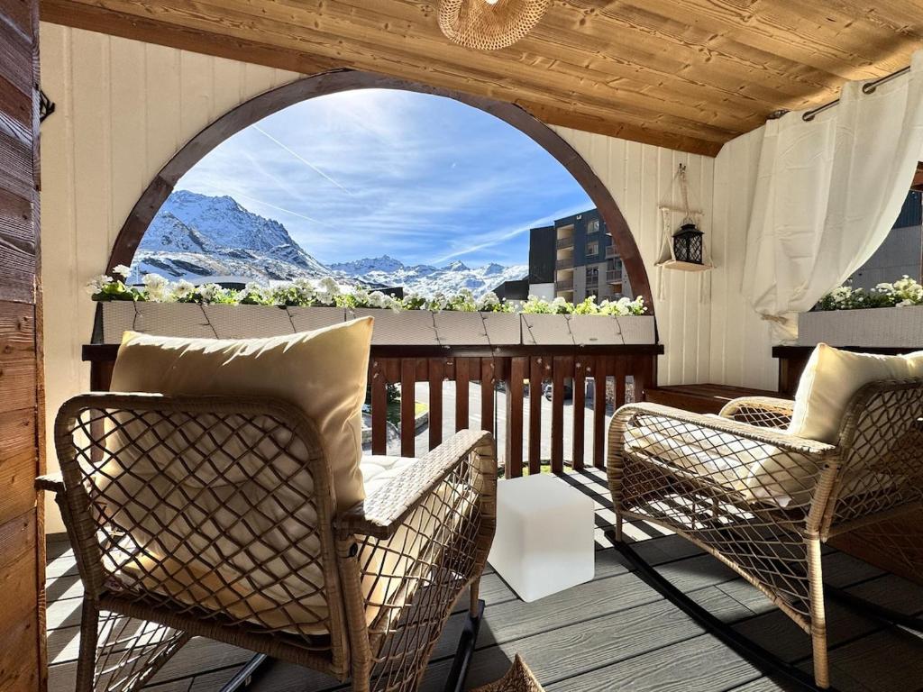 Val Thorens 4 flocons or, 42 m2, vue sur les glaciers, SUD