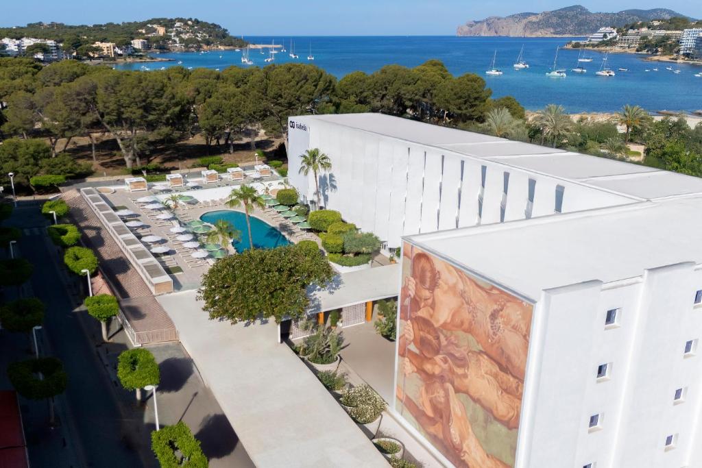 an aerial view of a building with a pool at HM Isabela-Adults Only in Santa Ponsa