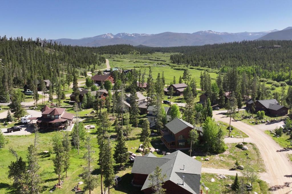 an aerial view of a lodge in a forest at 21 GCR 4435 in Grand Lake