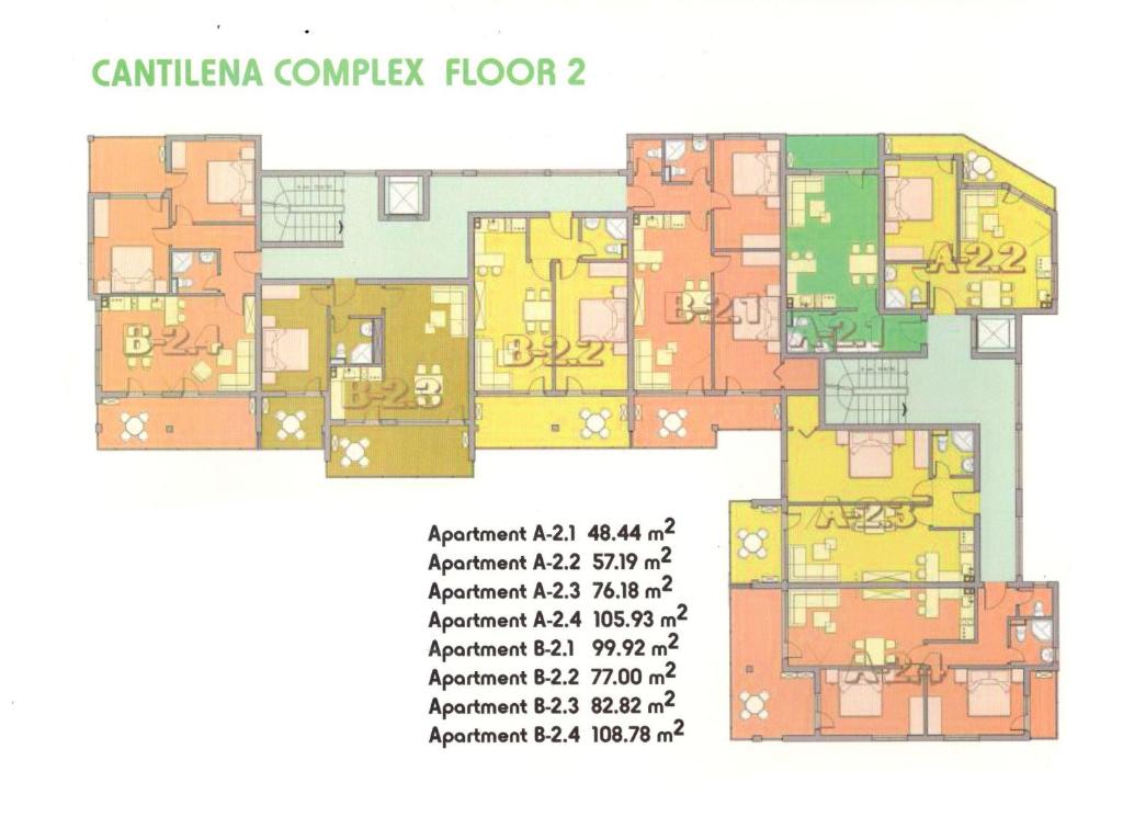 Půdorys ubytování Cantilena Complex