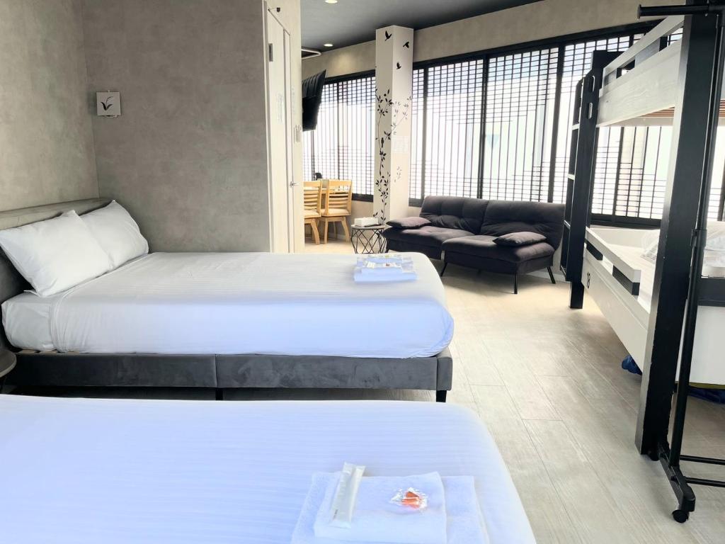 4F Guest House NETOMARI 最大7名,1フロア貸切51m2, USJ2駅,西九条徒歩2分,トイレ2つ,洗濯機完備