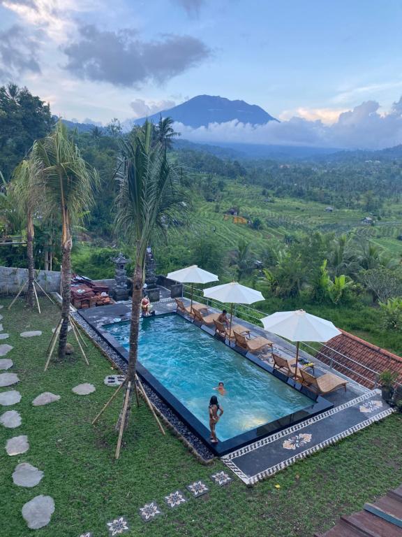 Lumbung ayu sari and spa - Tweepersoonskamer Met Uitzicht Op De Bergen