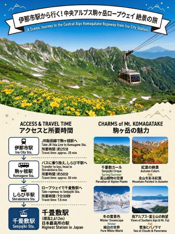 a poster for the chinese mountain pass comprehensive tourism promotion from the cry station at -Ina Stay Central Hotel-8名宿泊可 伊那市駅徒歩5分 駐車場無料 a sleep8-a 5minute walk from the station-Free parking in Ina