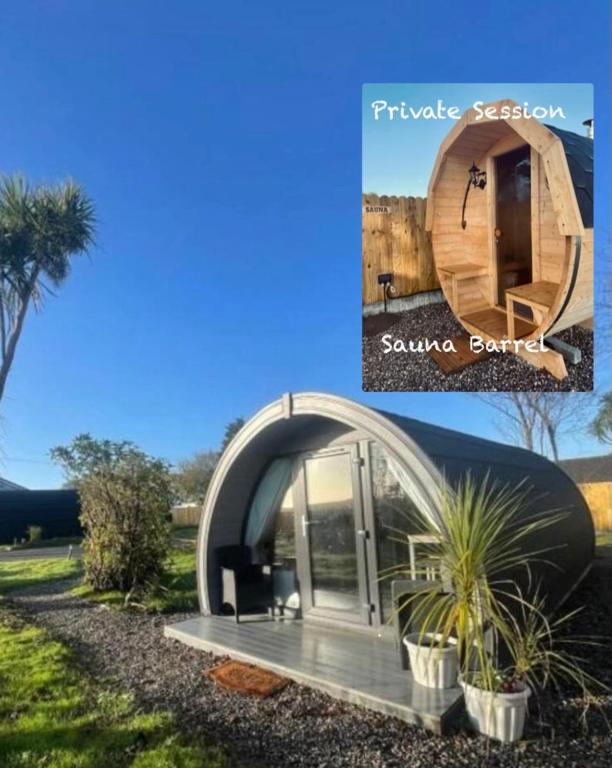 a tiny house with a dome roof at Trá na Mbó Glamping Pod - Copper Coast Glamping Pods in Waterford