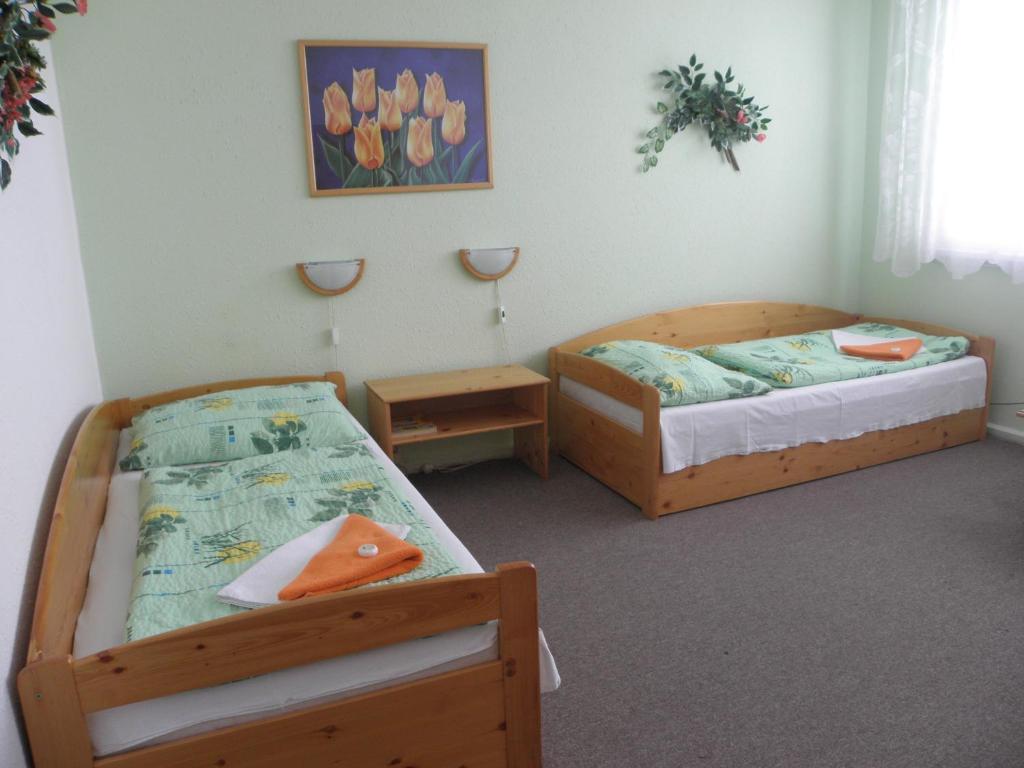 Postel nebo postele na pokoji v ubytování Hotel Milotel