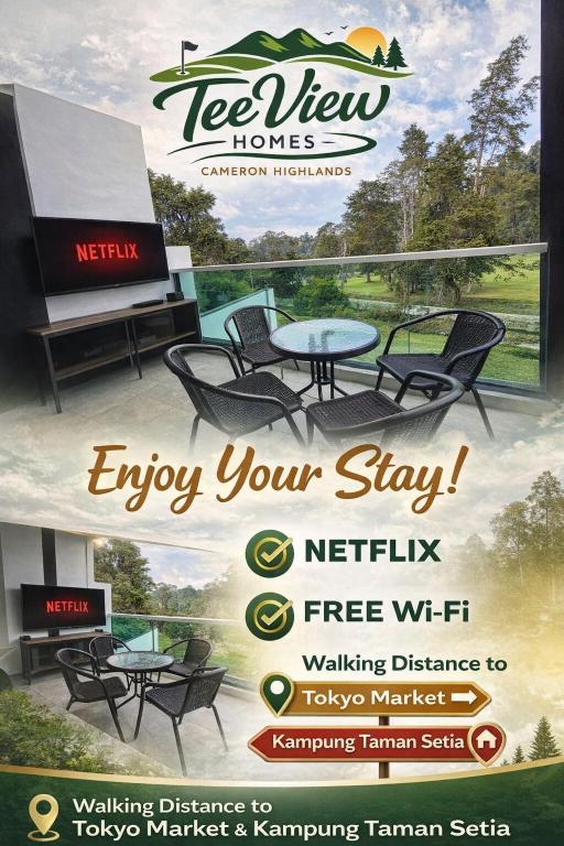 a flyer for a furniture store with a table and chairs at Teeview Homes 9B in Tanah Rata
