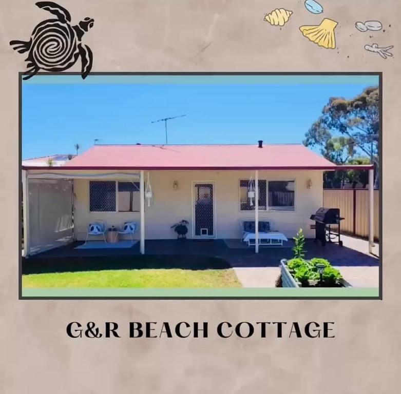 a picture of a house with the words gcr beach cottage at G & R Beach Cottage in Warnbro