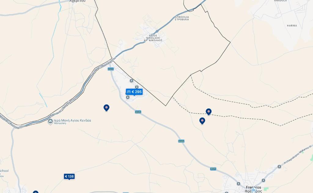 a map of the trails around the park at Leventler in Vrysoules