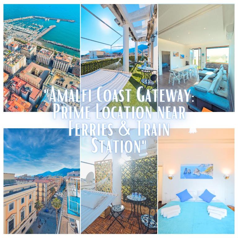 a collage of photos of a building at Dimora del golfo Guest House - Amalfi Coast Gateway in Salerno