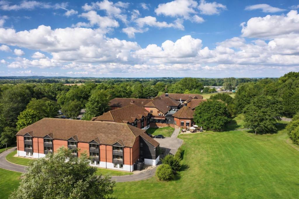 an aerial view of a house at Macdonald Botley Park Hotel & Spa in Southampton