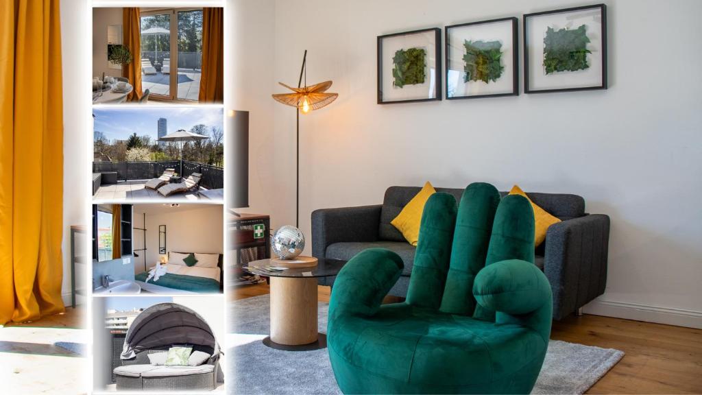 NobleNest Penthouse - Dachterrasse - offenes Bad