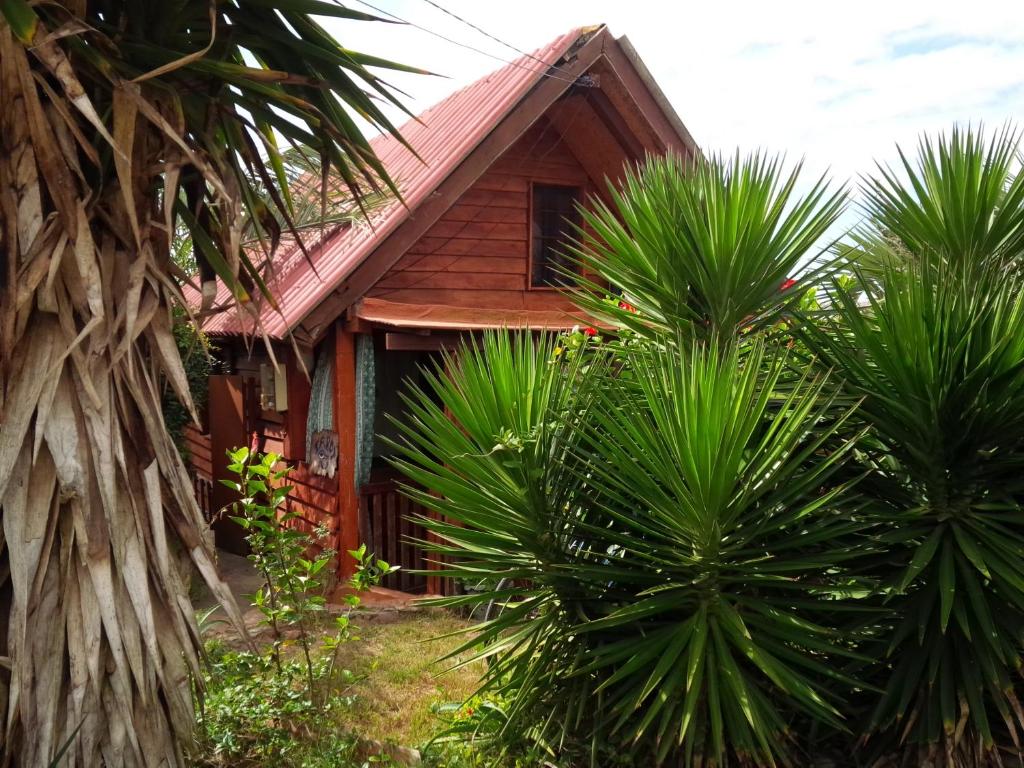 una casa con palmeras delante en Tarot, en Aguas Dulces
