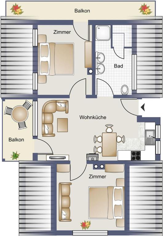 Půdorys ubytování Talheim Apartments