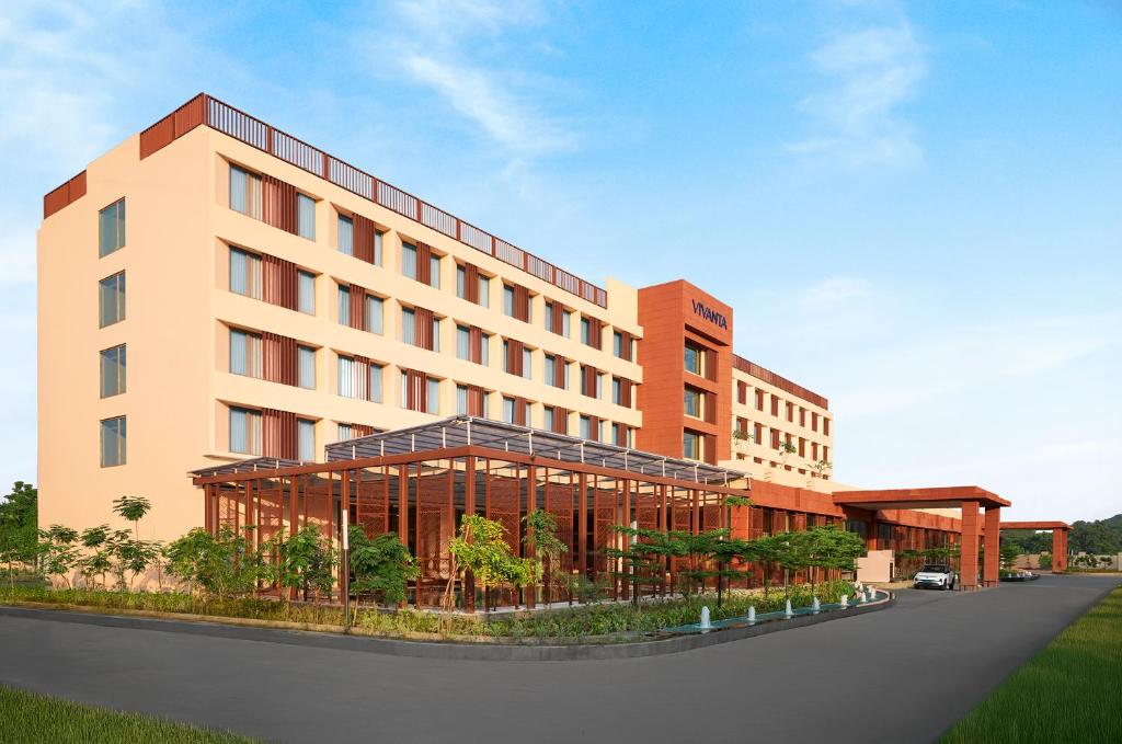 an architectural rendering of a hotel building at Vivanta Ekta Nagar in Kevadia