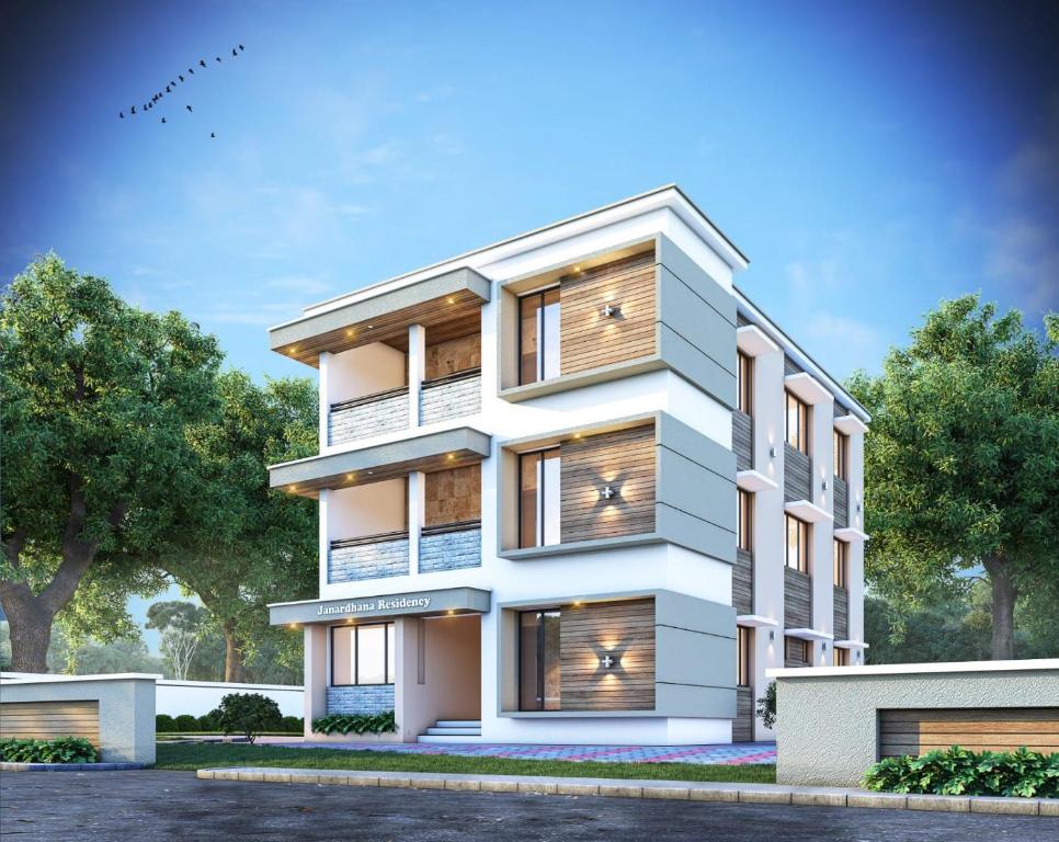 an architectural rendering of a building at SJ Residency in Dharmastala