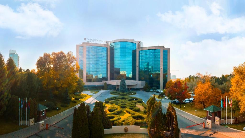 a view of a city with tall buildings at InterContinental Almaty by IHG in Almaty