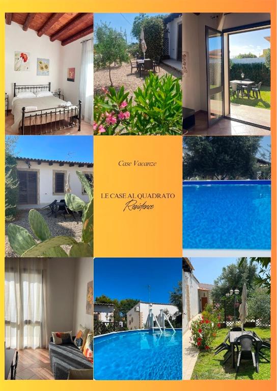 a collage of photos of a resort with a pool at Le Case Al Quadrato Residence in Syracuse