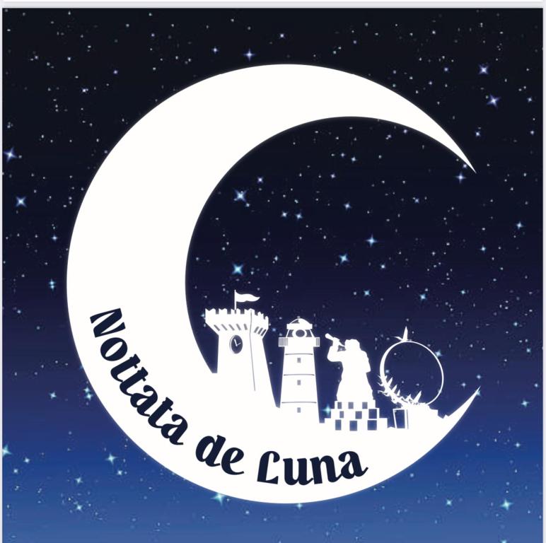 an illustration of a crescent moon with cities on it at Nottata de Luna in San Benedetto del Tronto