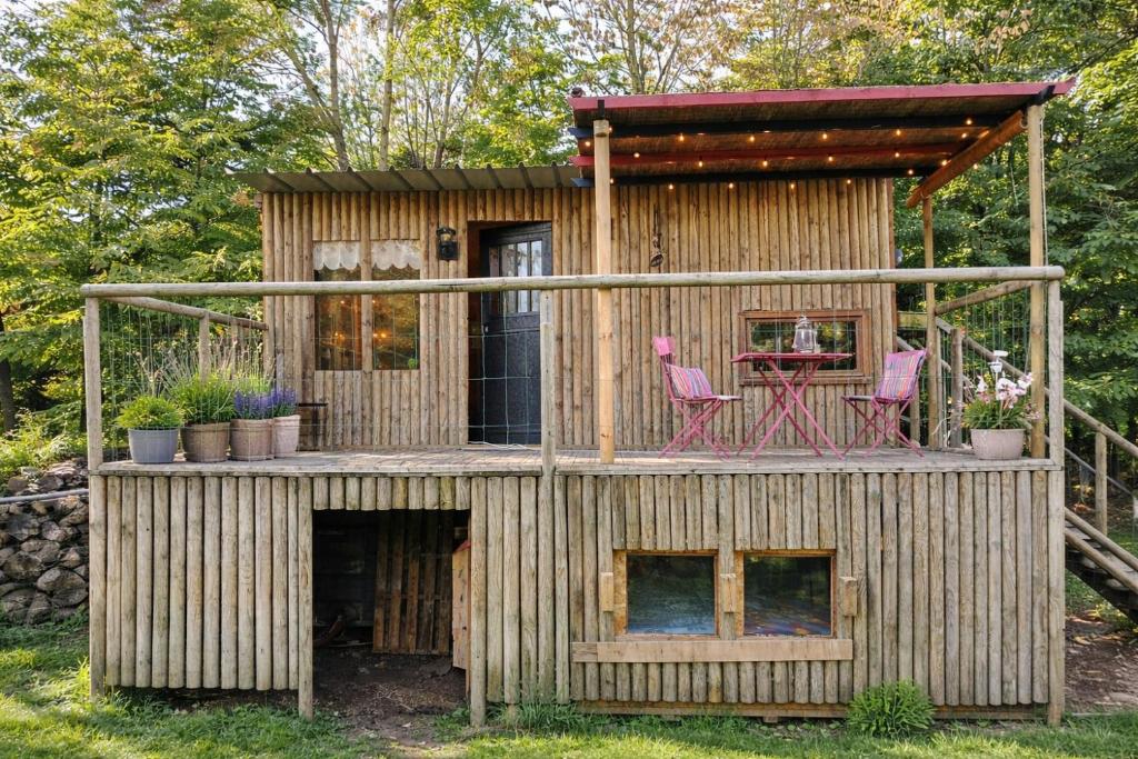 Le Cabanon tesisinin dışında bir bahçe