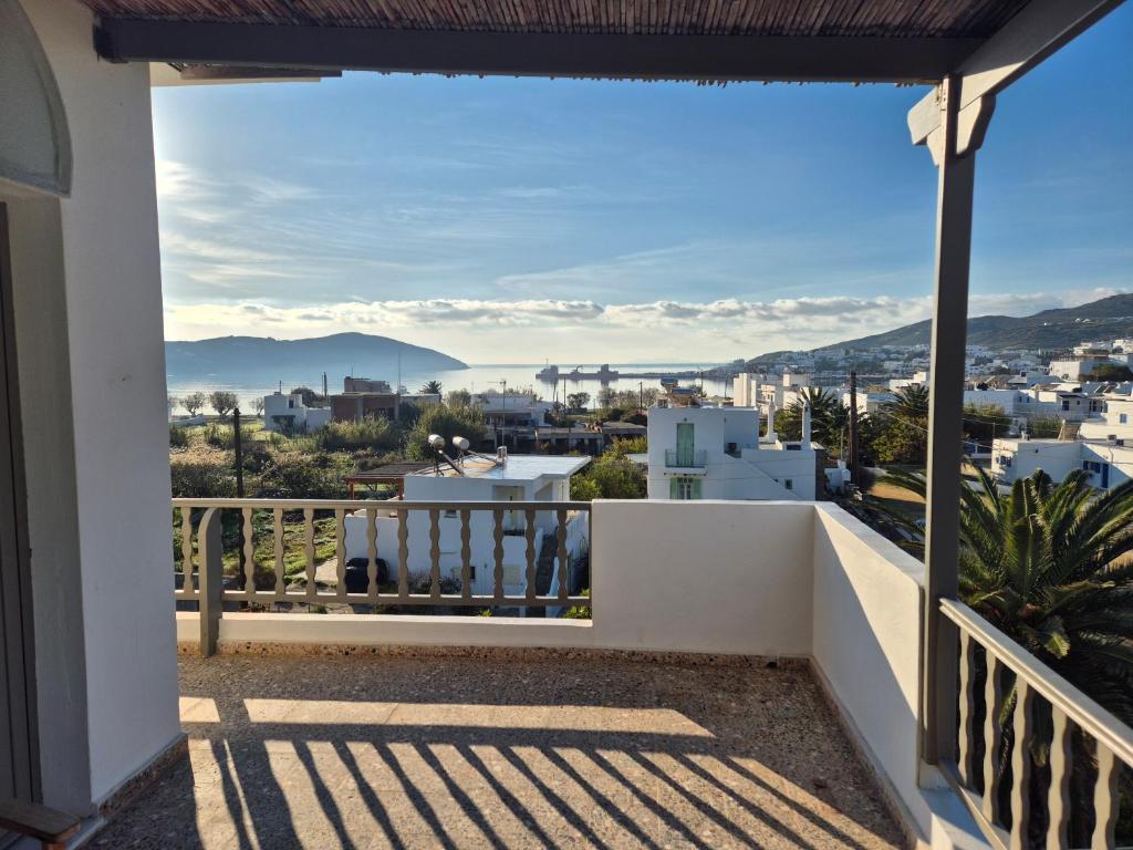 a balcony with a view of the city at Villa Niki in Serifos Chora