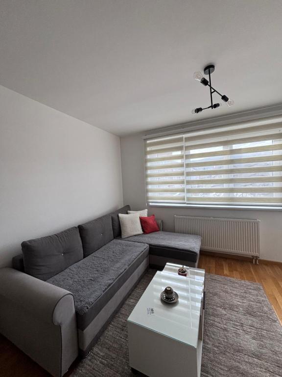 a living room with a couch and a table at Apartman MARIJA in Pale