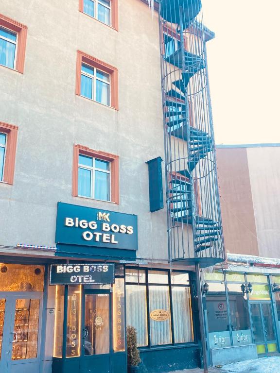 a building with a bike cross off sign on it at Mk Big boss otel in Erzurum